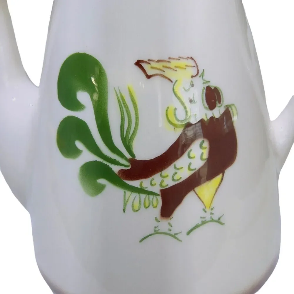 VTG 50’s Brock of California Chanticleer Rooster Coffee Pot Mid Century 9.75”x9”